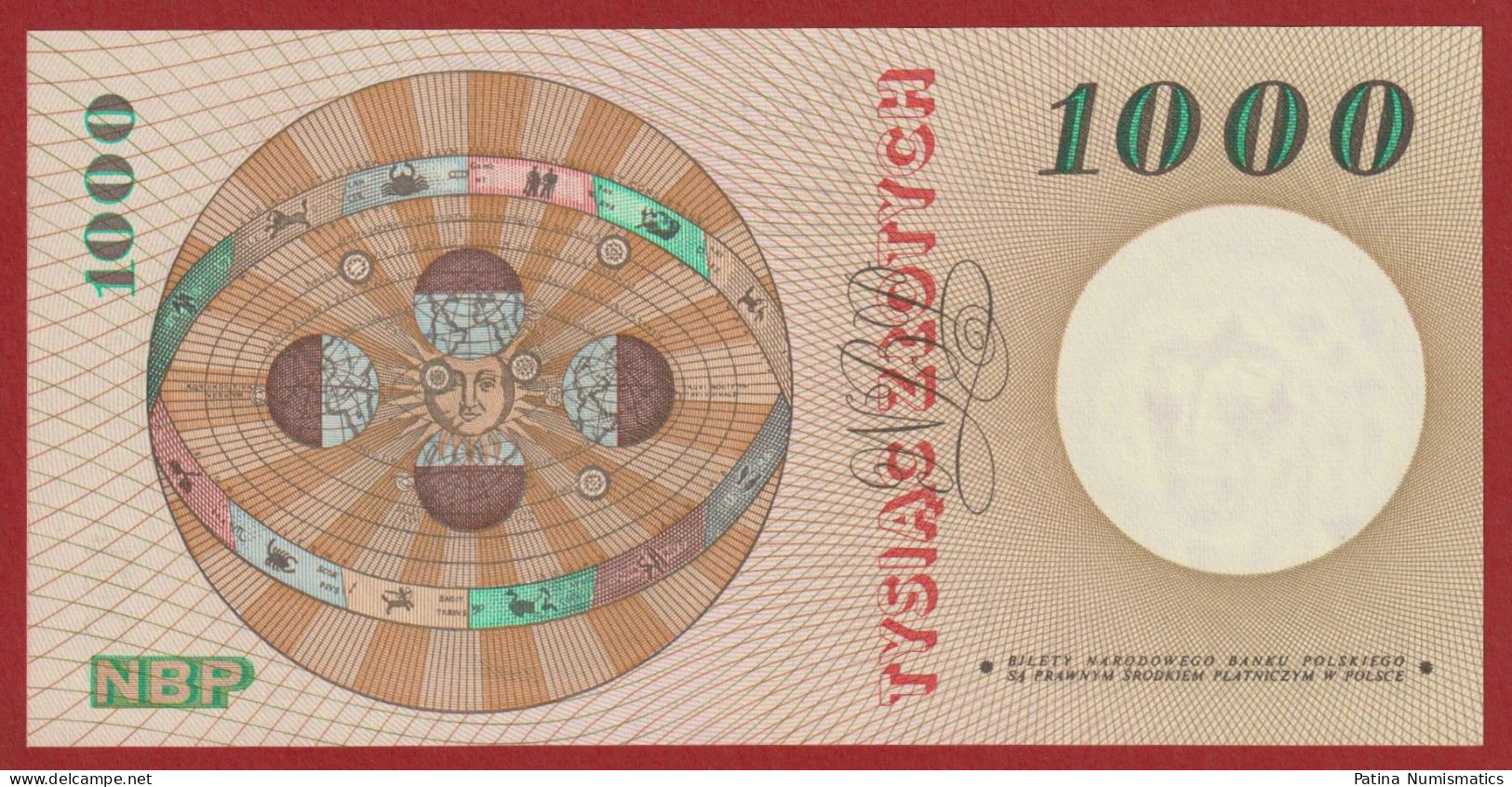 Poland 1000 Zlotych Copernicus 1965 Pick# 141a Crisp GEM UNC - Poland