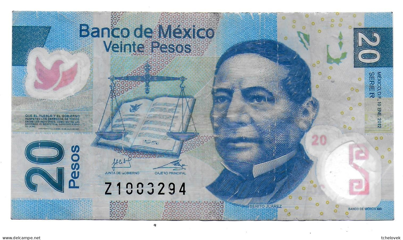 (Billets). Mexique Mexico. 20 Pesos 2012 Polymer - Mexico
