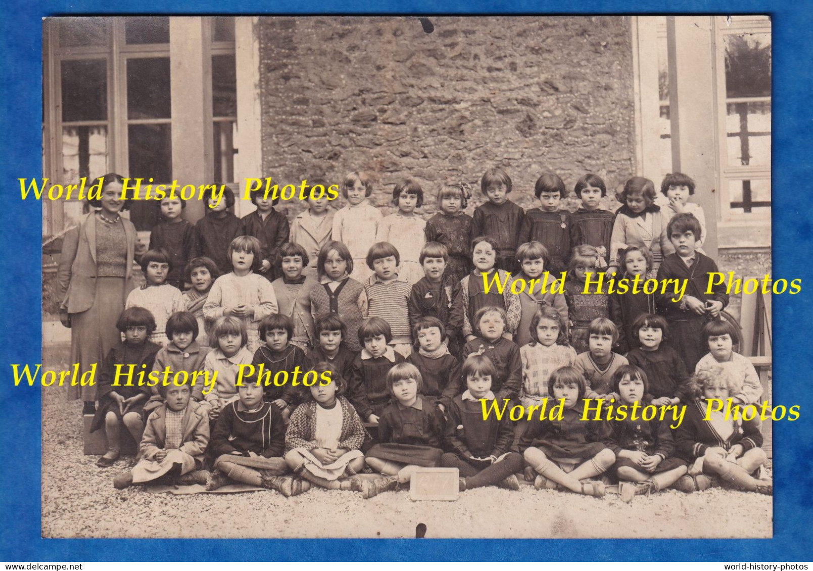 Photo Ancienne - DRAVEIL - Ecole De Filles - 1933 / 1934 - Enfant Fille Institutrice Histoire Métier - Berufe