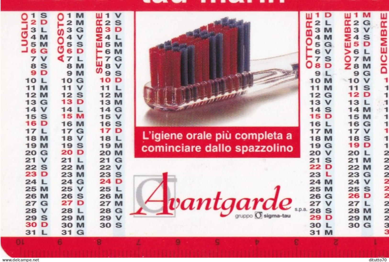 Calendarietto - TAU - MARIN - Farmacia Eredi - Orvieto - Anno 2000 - Small : 1991-00