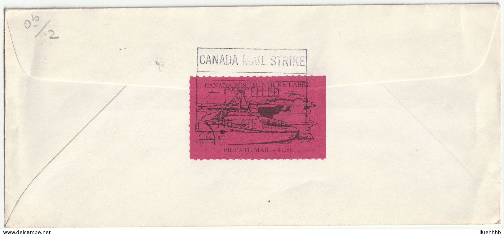 CANADA: 1981 Postal Strike Cover To USA, VICTORIA BC - PORT ANGELES USA $1.85 Label - Vignettes Locales Et Privées