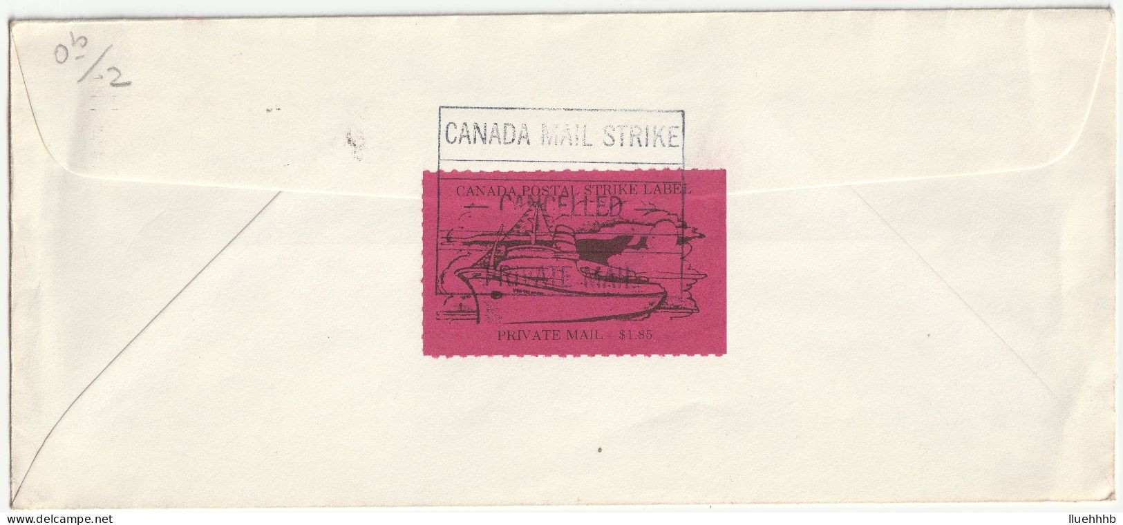 CANADA: 1981 Postal Strike Cover To USA, VICTORIA BC - PORT ANGELES USA $1.85 Label - Local, Strike, Seals & Cinderellas