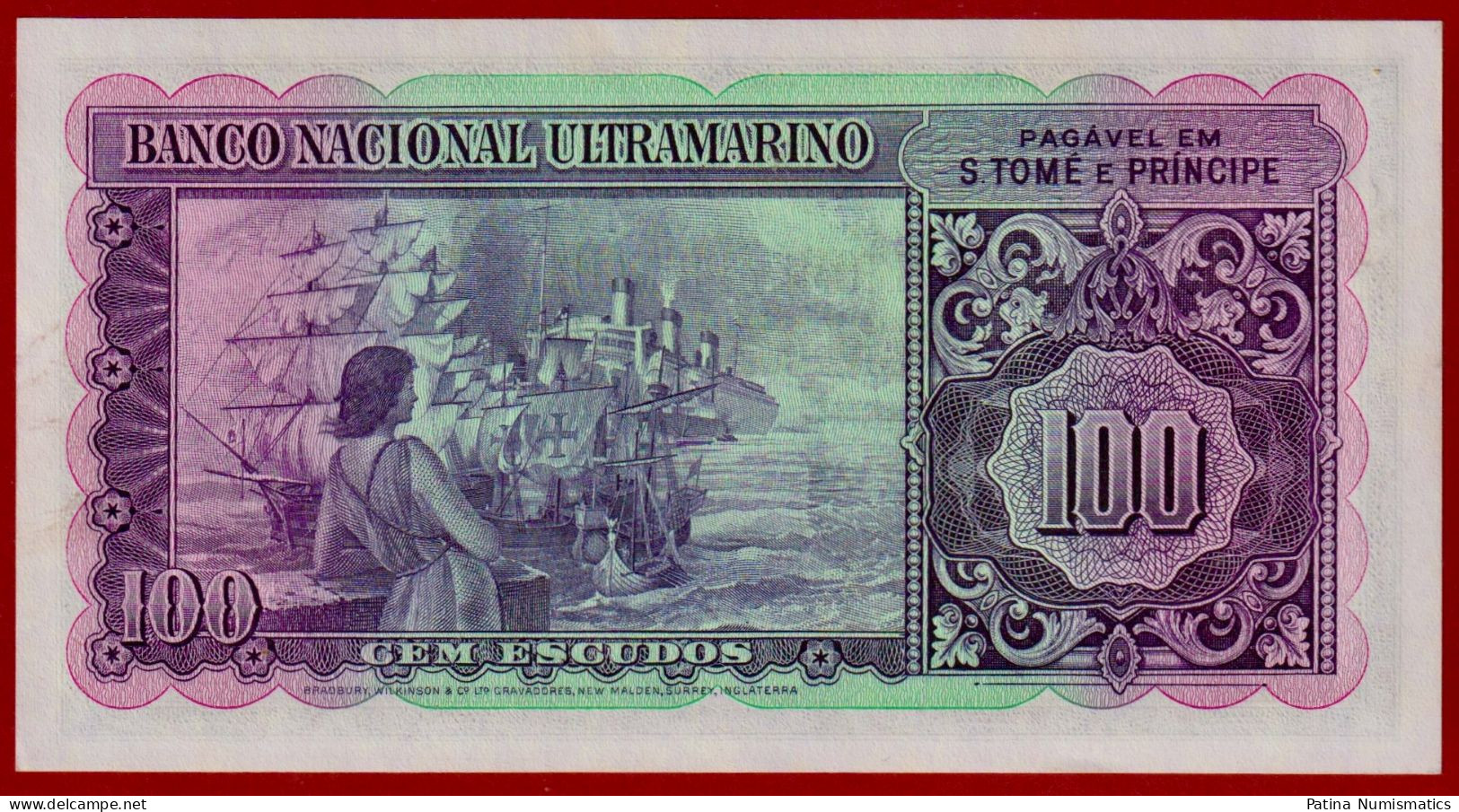 St. Thomas & Prince 100 Escudos 1958 RARE P 38 Crisp Gem UNC - Sao Tome En Principe