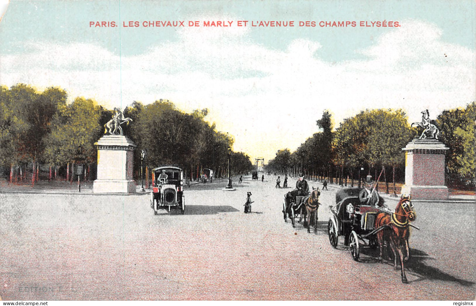 75-PARIS LES CHEVAUX DE MARLY ET L AVENUE DES CHAMPS ELYSEES-N°T1057-H/0119 - Autres & Non Classés