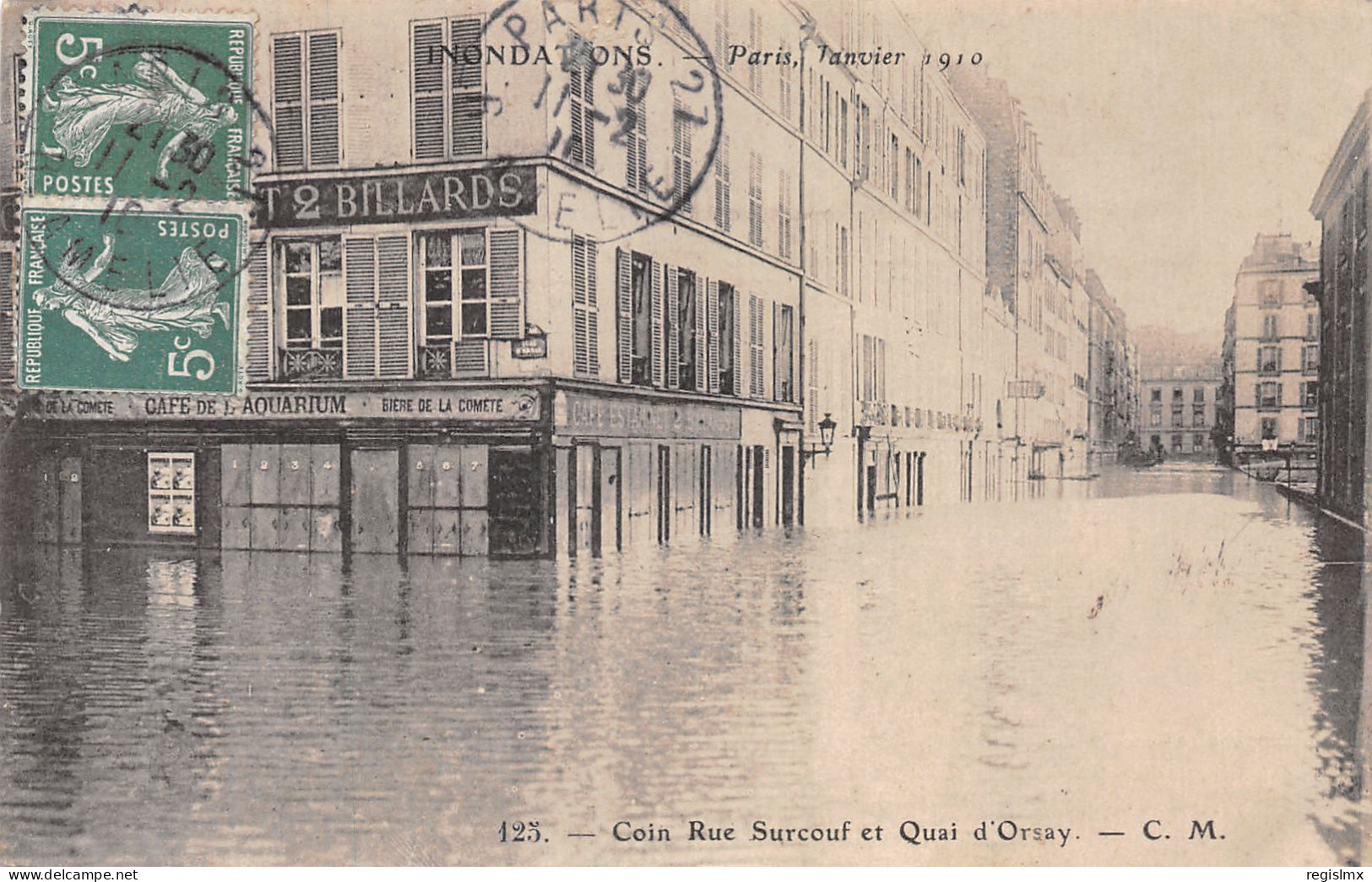 75-PARIS INONDE RUE SURCOUF ET QUAI D ORSAY-N°T1057-G/0185 - Inondations De 1910