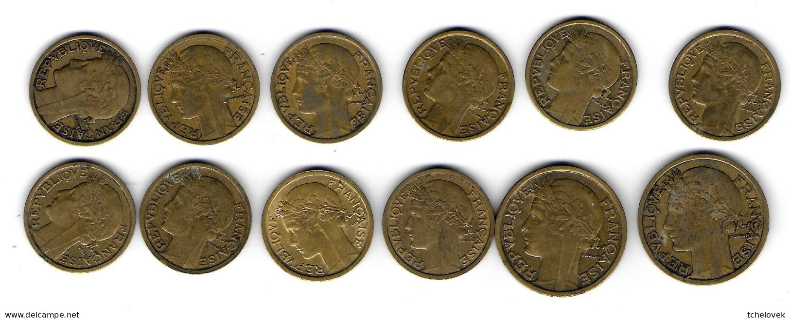 (Monnaies). France. Lot N°7. 1 Fr 1932, 1936, 1938 X2, 1939, 1940 X3, 1941 X2 Et 2 Fr 1936, 1941 - Sonstige & Ohne Zuordnung