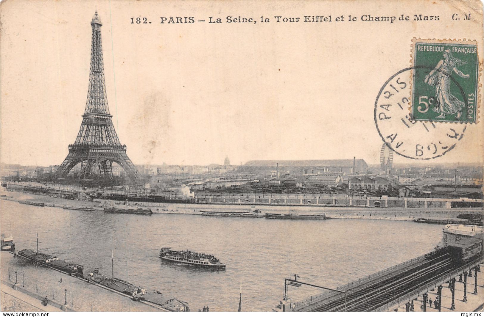 75-PARIS LA SEINE LA TOUR EIFFEL ET LE CHAMP DE MARS-N°T1059-G/0199 - De Seine En Haar Oevers