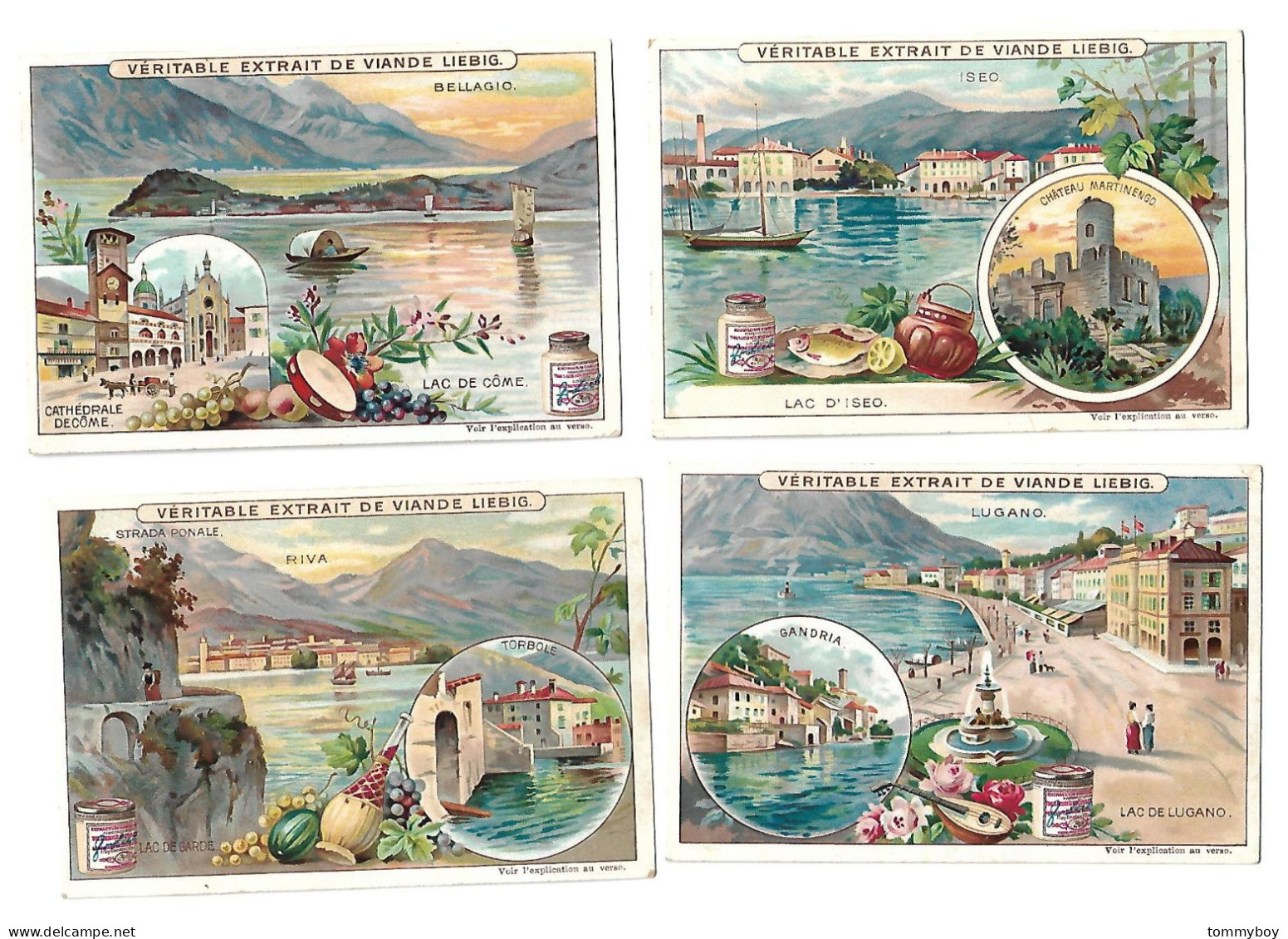 S 785, Liebig 6 Cards, Lacs Italiens ( One Card Has Smaal Damage At One Corner) (ref B21) - Liebig