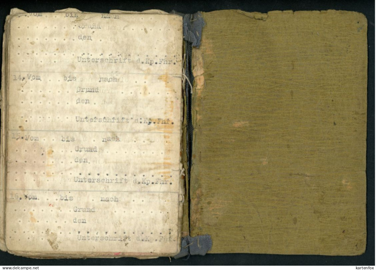 German-Soldbuch, 2.WK,Weltkrieg,WW2,24.10.1939,St.pölten,Österreich,Brillenträger,schlechter Zustand