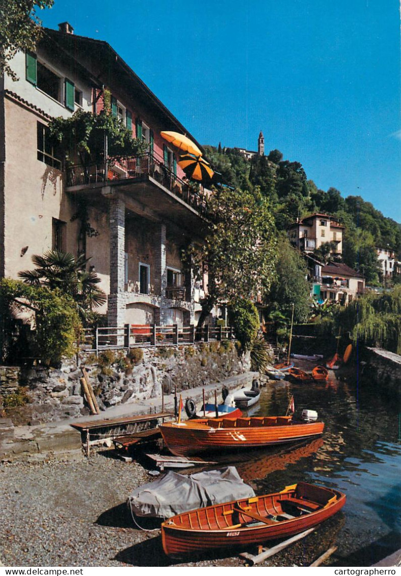 Navigation Sailing Vessels & Boats Themed Postcard Porto Ronco Mit Kirche Ronco - Sailing Vessels