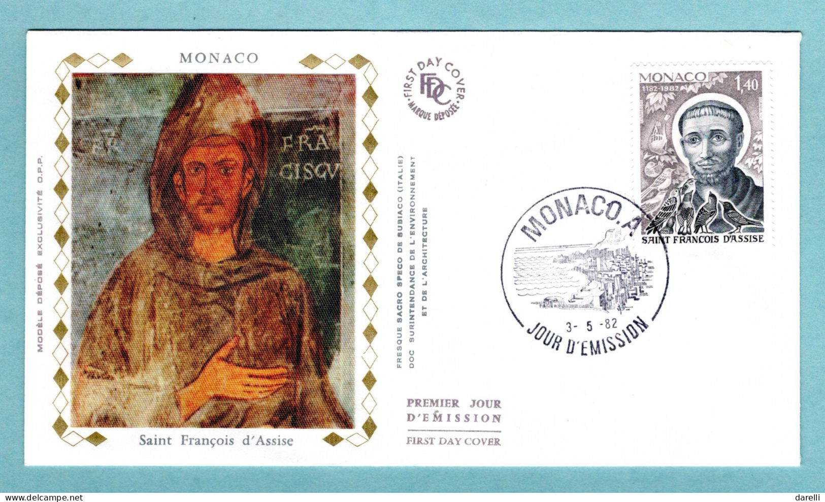 FDC Monaco 1983 - Saint François D'Assise - YT 1332 - FDC