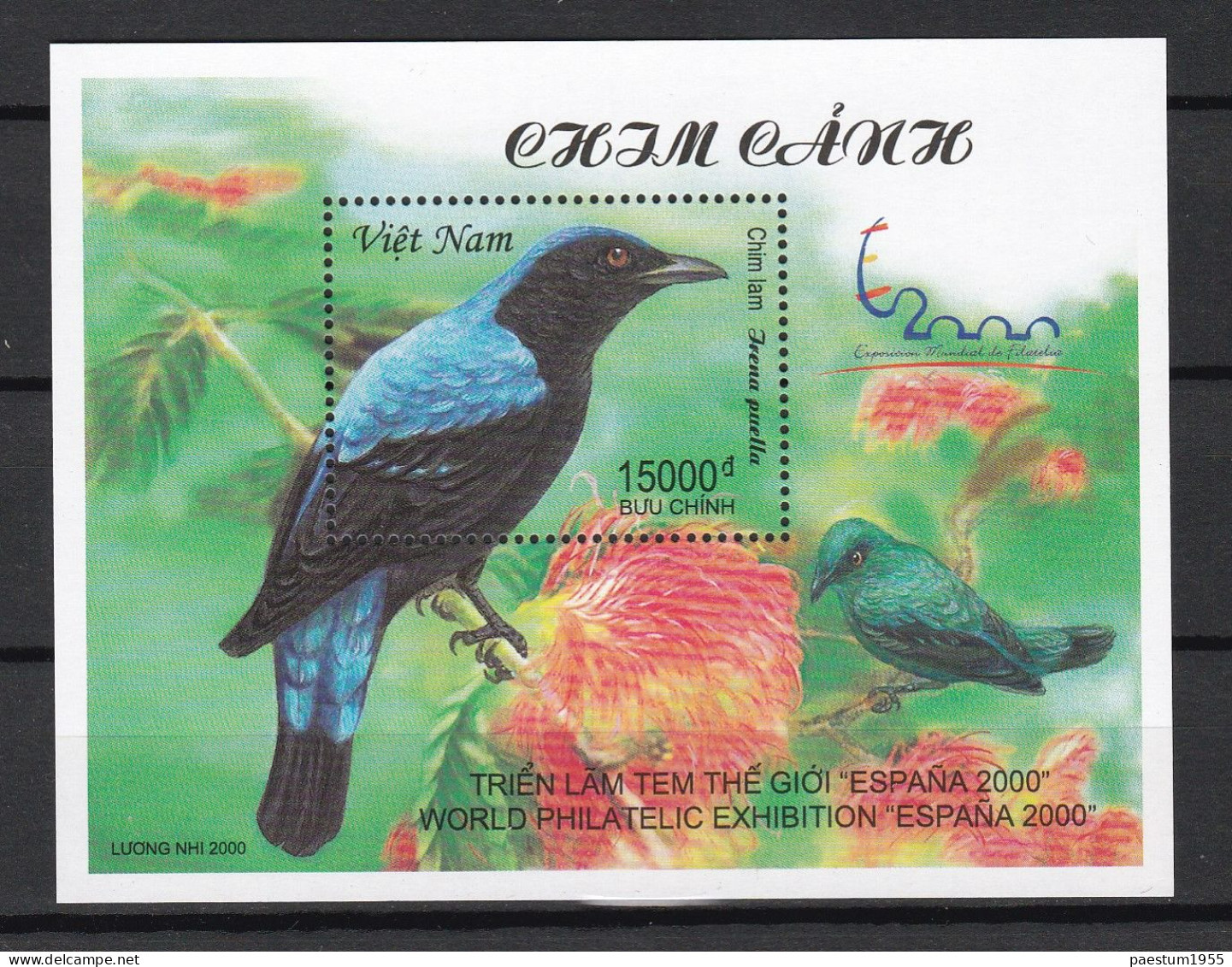 Feuillet Neuf** MNH 2000 Viêt-Nam  Vietnam  OISEAUX D'ORNEMENENT Exposition Mondiale Philatélique " ESPANA 2000 " - Vietnam