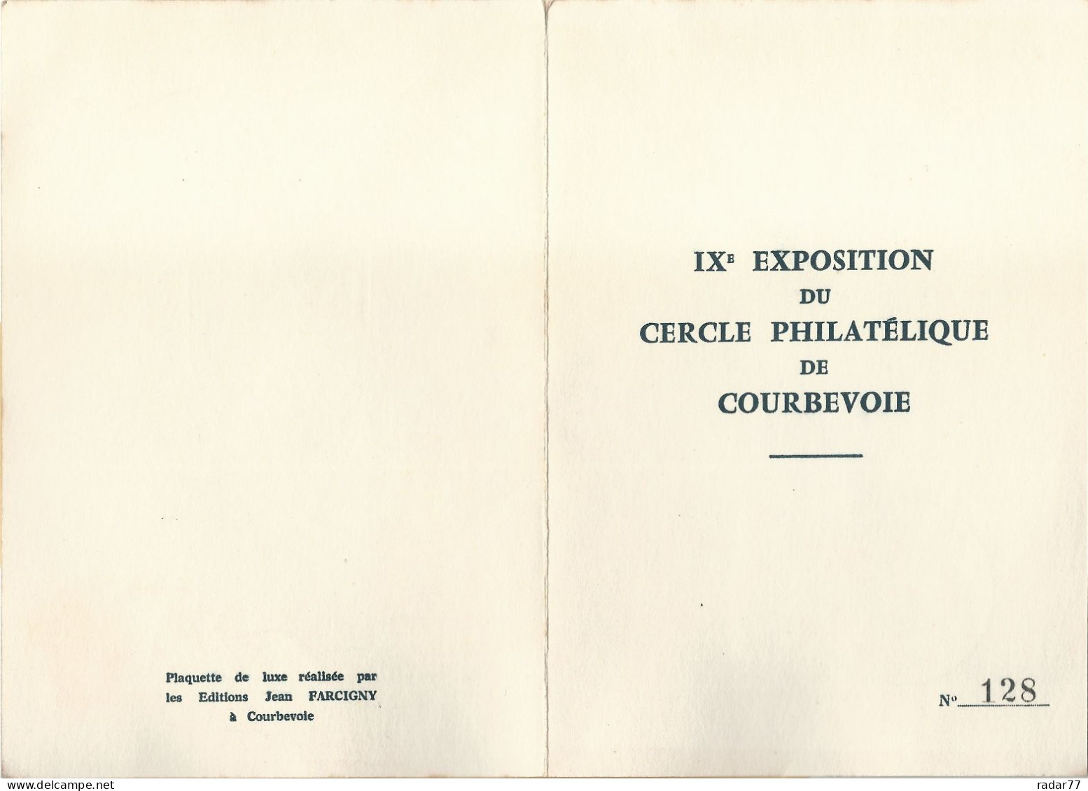 Document Avec Cachet Commémoratif IXème Exposition Philatélique - Courbevoie - 03-04/03/1962 - Cachets Commémoratifs