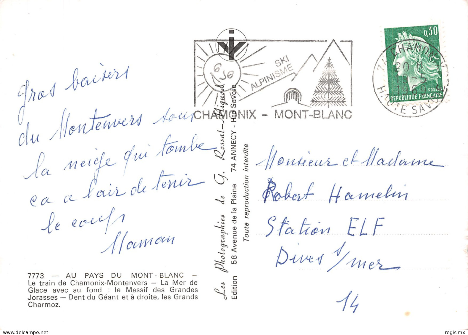 74-CHAMONIX MONTENVERS LE TRAIN-N°T1062-A/0203 - Chamonix-Mont-Blanc