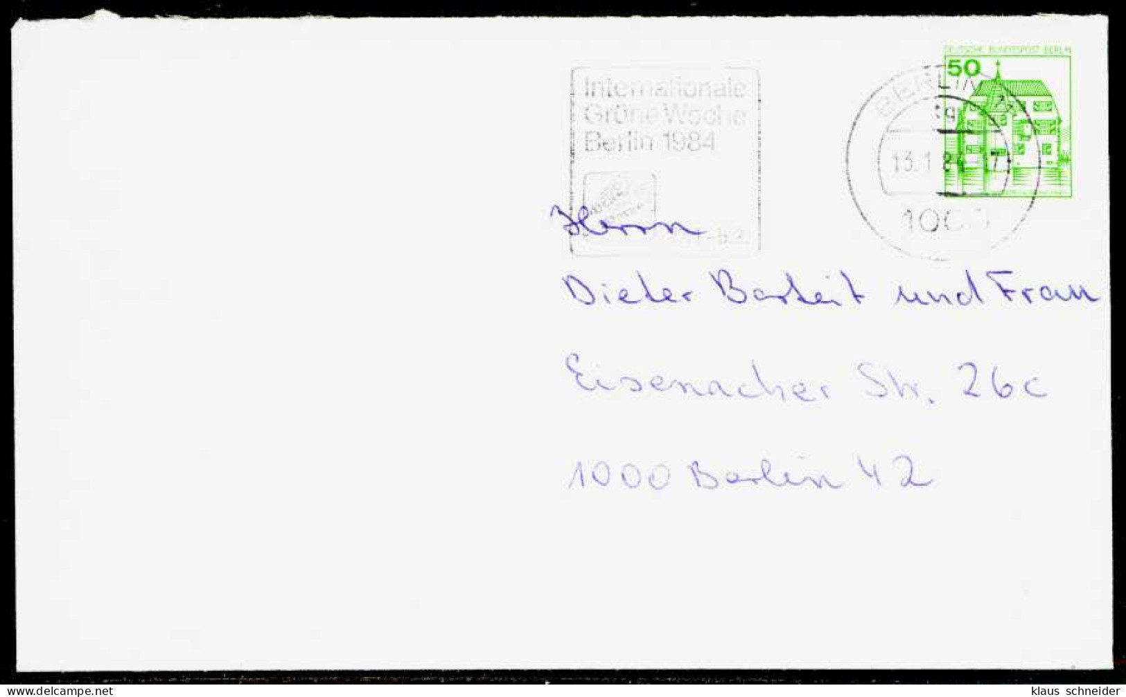 BERLIN DS BURGEN U. SCHLÖSSER Nr 615A BRIEF EF X1F6292 - Storia Postale