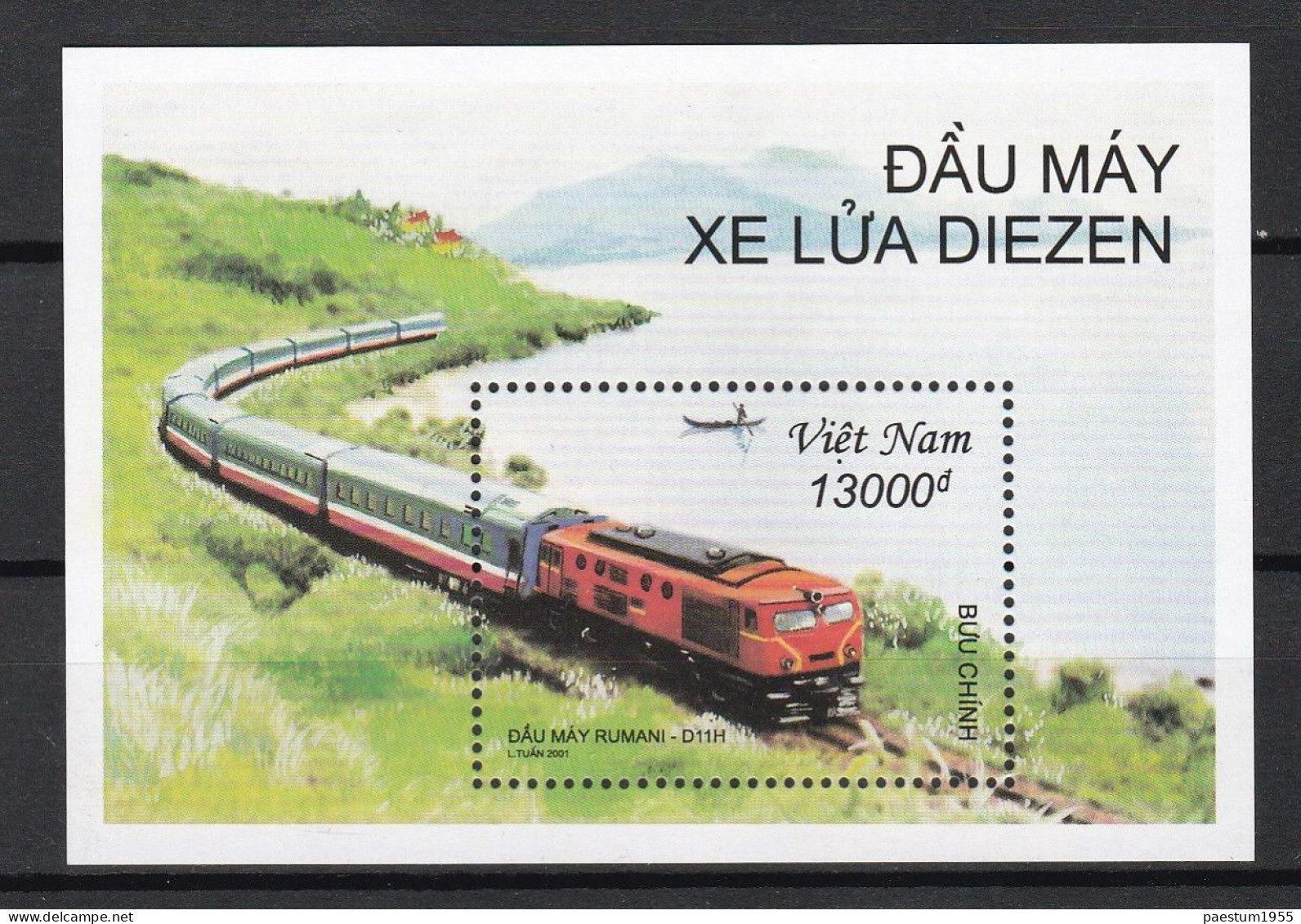 Feuillet Neuf** MNH 2001 Viêt-Nam  Vietnam  TRAIN : LOCOMOTIVE DIESEL Mi:VN BL131 Yt:VN BF110 - Vietnam