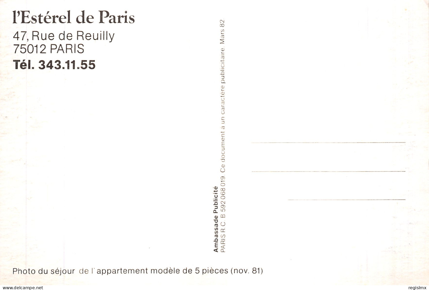 75-PARIS L ESTEREL RUE DE REUILLY-N°T1063-B/0219 - Autres & Non Classés
