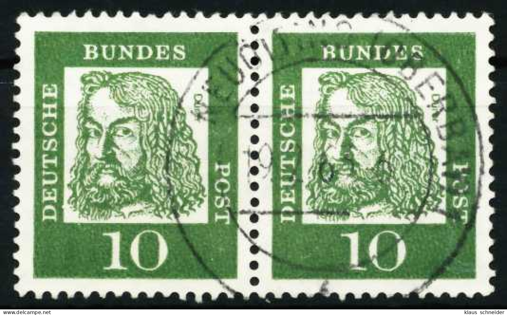 BRD DS BED. DEUT. Nr 350y Zentrisch Gestempelt WAAGR PAAR X580C4A - Used Stamps