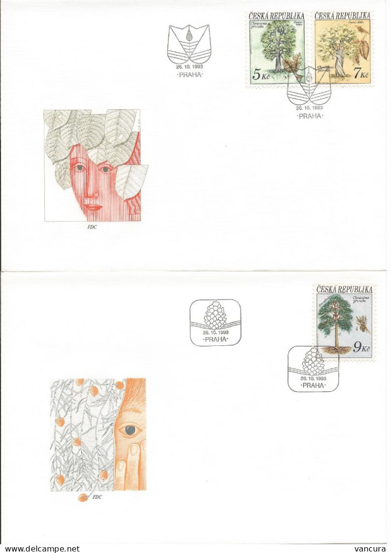 FDC 23-5 Czech Republic TREES 1993 - Árboles