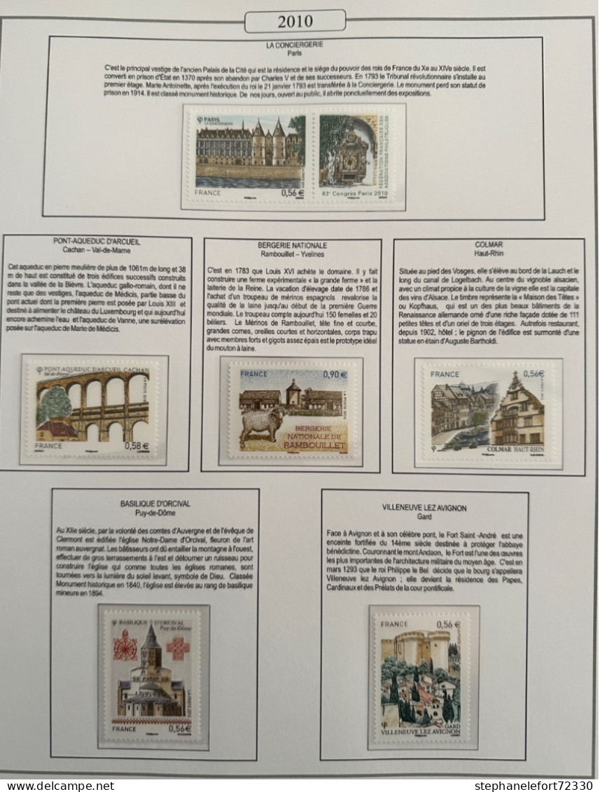 Timbres 2010  Année Complète Neufs  ** - Feuillets, Timbre Argent et Carnets Auto Adhésifs (Voir Photos)