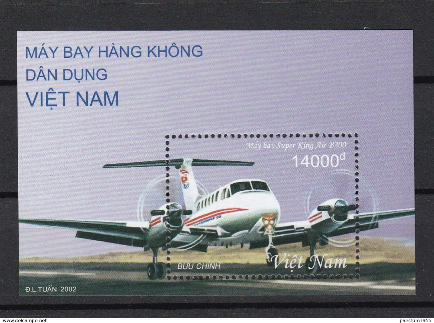 Feuillet Neuf** MNH 2002 Viêt-Nam  Vietnam  Aviation Civile Vietnamienne Mi:VN BL135, Yt:VN BF116 - Viêt-Nam