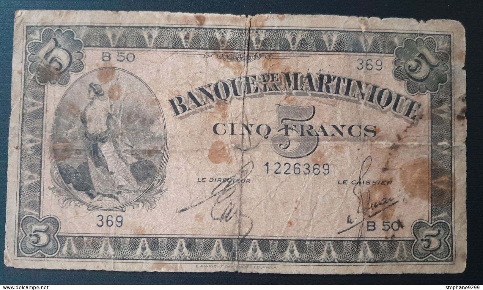 MARTINIQUE 5 FRANCS 1942 - Other & Unclassified