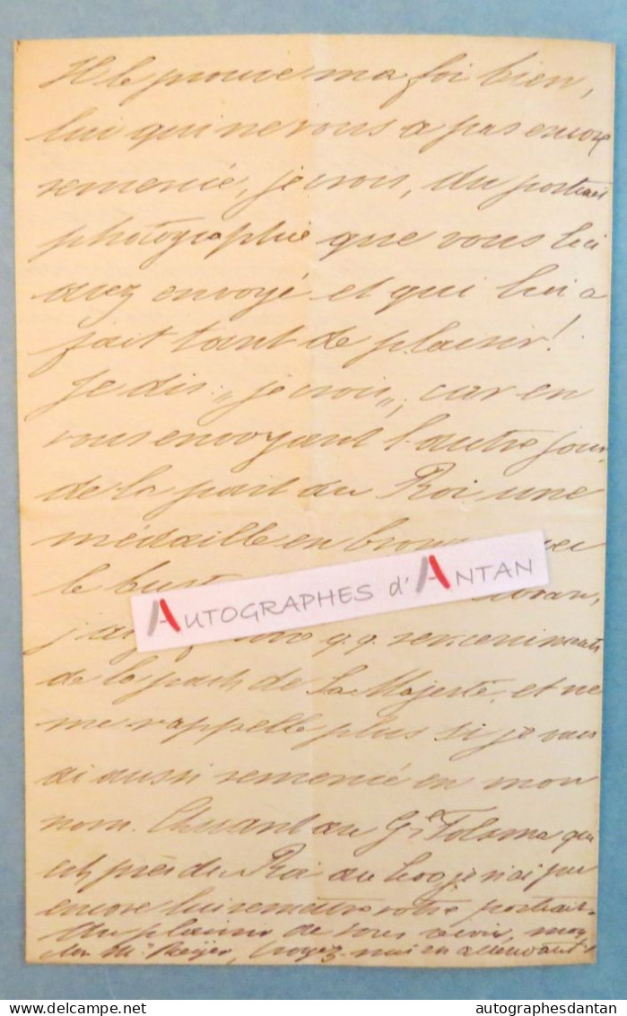 ● L.A.S 1876 Henri Du MONCEAU Aide De Camp Roi De Hollande > Compositeur Ernest REYER Lettre La Haye Né Tournai Belgique - Familles Royales