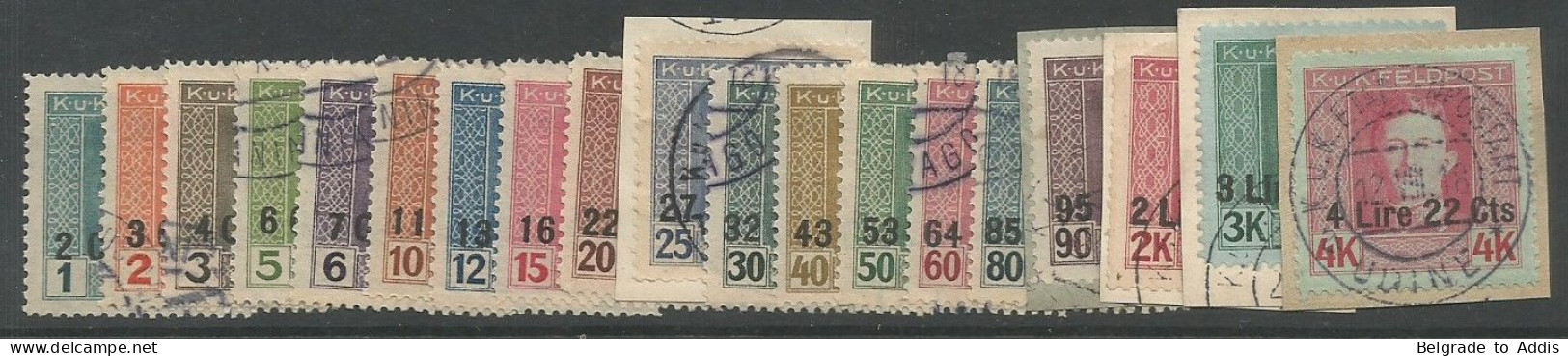 Italia Italien K.u.K. Austria Hungary Mi.1/19 Complete Set Used 1918 - Occupazione Austriaca