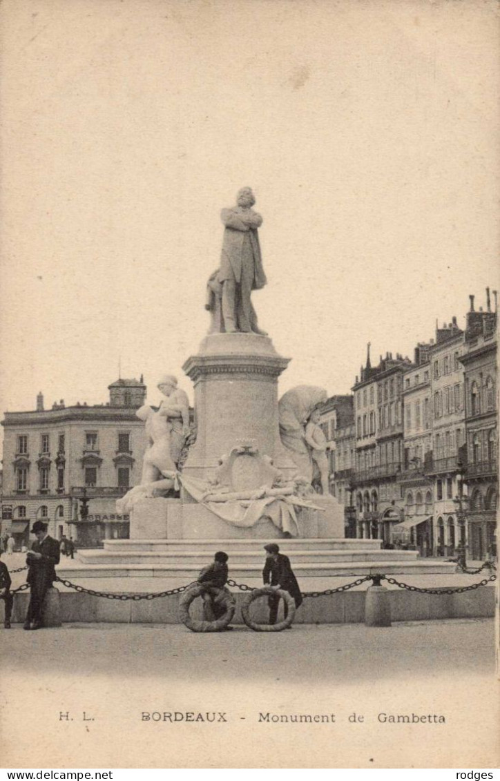 33, Cpa   BORDEAUX , H.L. , Monument De Gambetta  (14630.V24) - Bordeaux