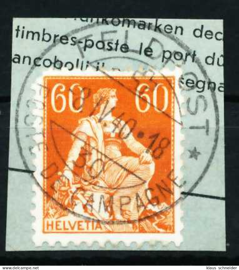 SCHWEIZ 1917 Nr 140z Gestempelt Briefstück Zentrisch X697006 - Usati