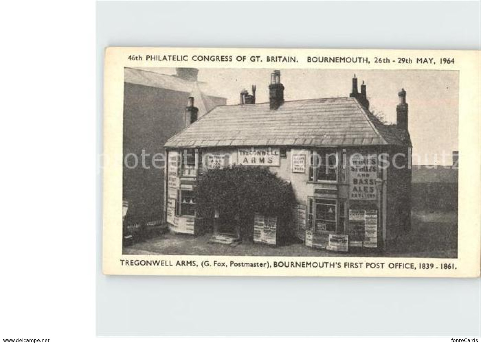 11998374 Bournemouth UK Philatelic Congress Tregonwell Arms Bournemouth - Autres & Non Classés