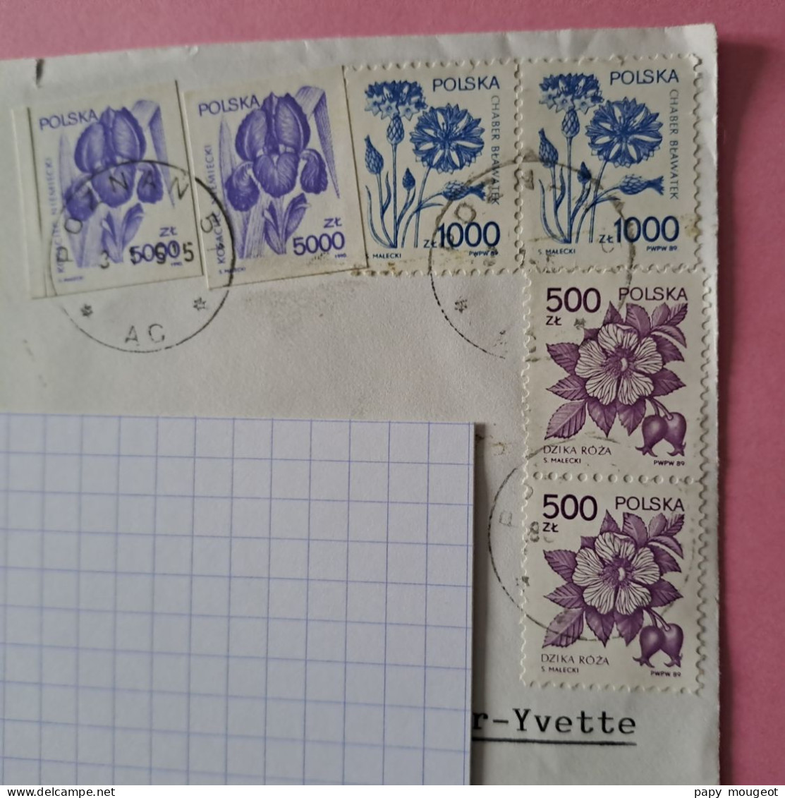 Lettre En Exprès De Poznan à Gif Sur Yvette (91) France - CAD Illisibles - Briefe U. Dokumente