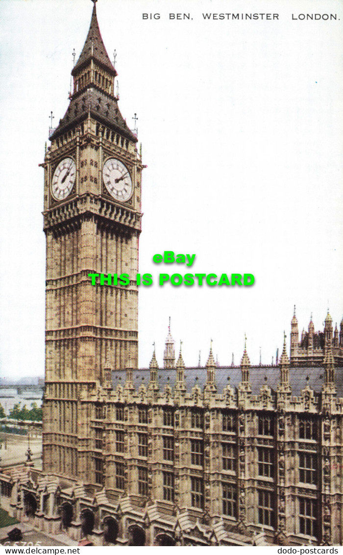 R565075 Big Ben. Westminster. London. Valesque Postcard. Valentines - Autres & Non Classés