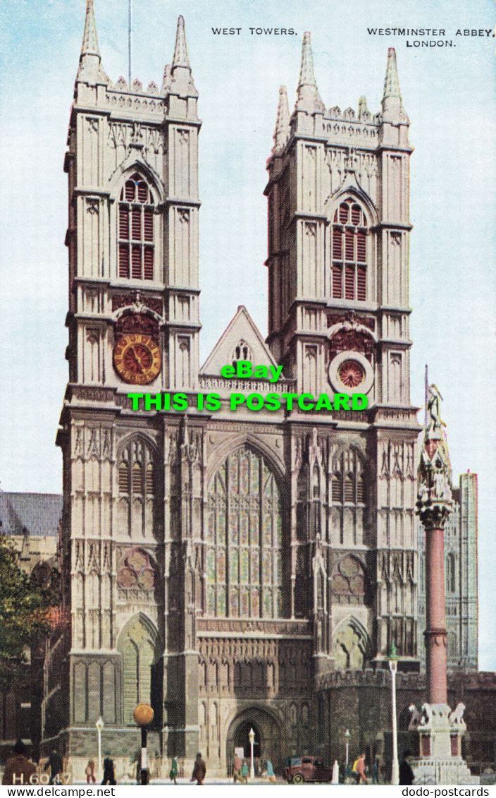 R565076. West Towers. Westminster Abbey. London. Valesque Postcard. Valentines - Autres & Non Classés