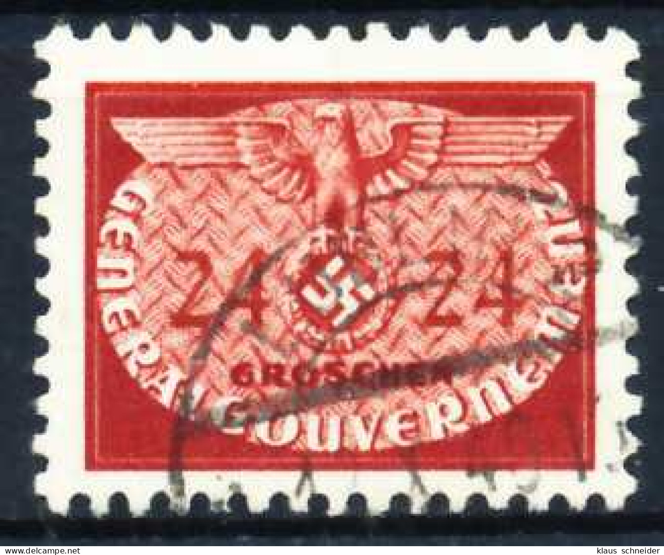 GENERALGOUVERNEMENT DIENST Nr 21 Gestempelt X6A8EF2 - Ocupación 1938 – 45