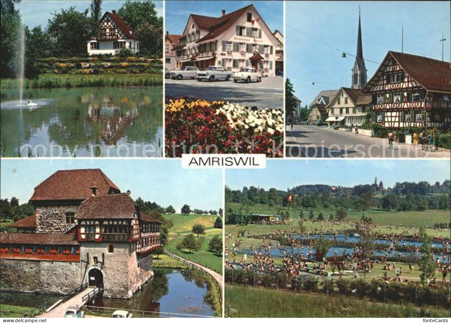 11995511 Amriswil TG Schwanenteich Gasthaus Baeren Schloss Zugbruecke Schwimmbad - Other & Unclassified