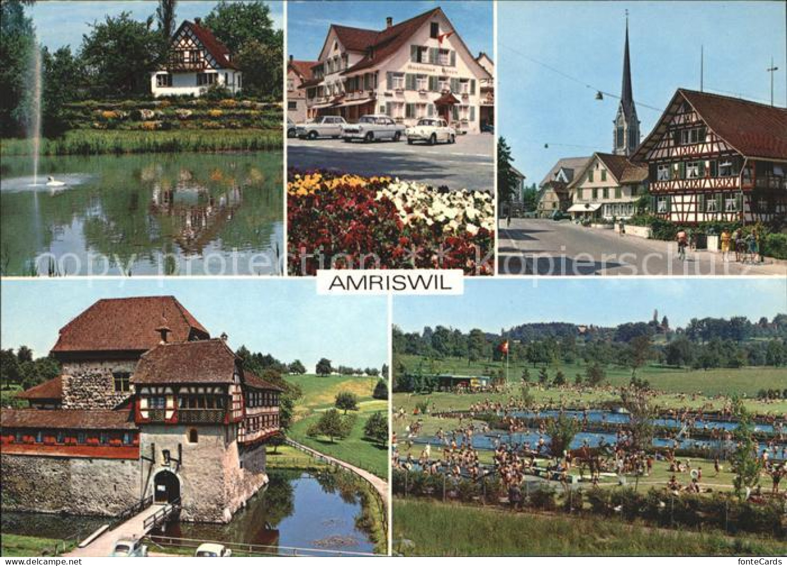 11995510 Amriswil TG Schwanenteich Gasthaus Baeren Schloss Zugbruecke Schwimmbad - Other & Unclassified