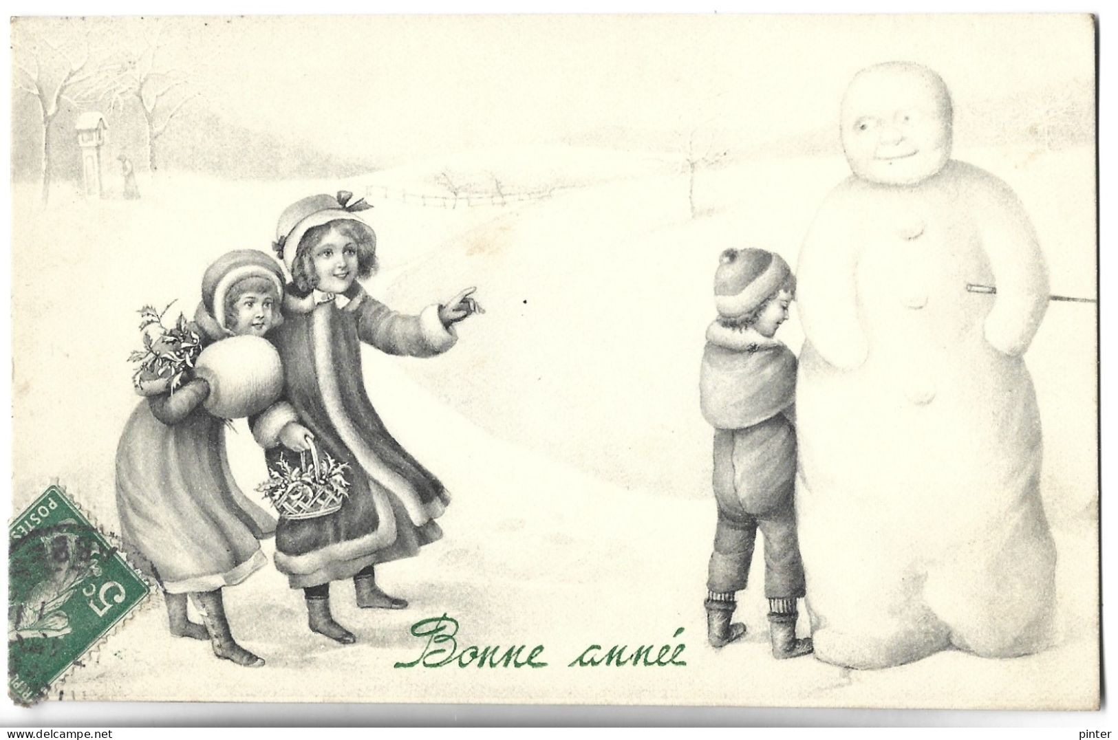 Enfants Et Bonhomme De Neige - Illustrateur VK VIENNE 5138 - Vienne