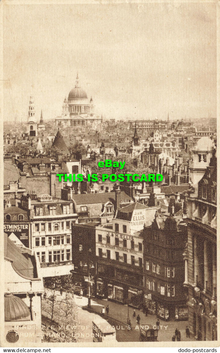 R565113 Birds Eye View Of St. Pauls And City From Strand London. W. Strakers Exc - Autres & Non Classés