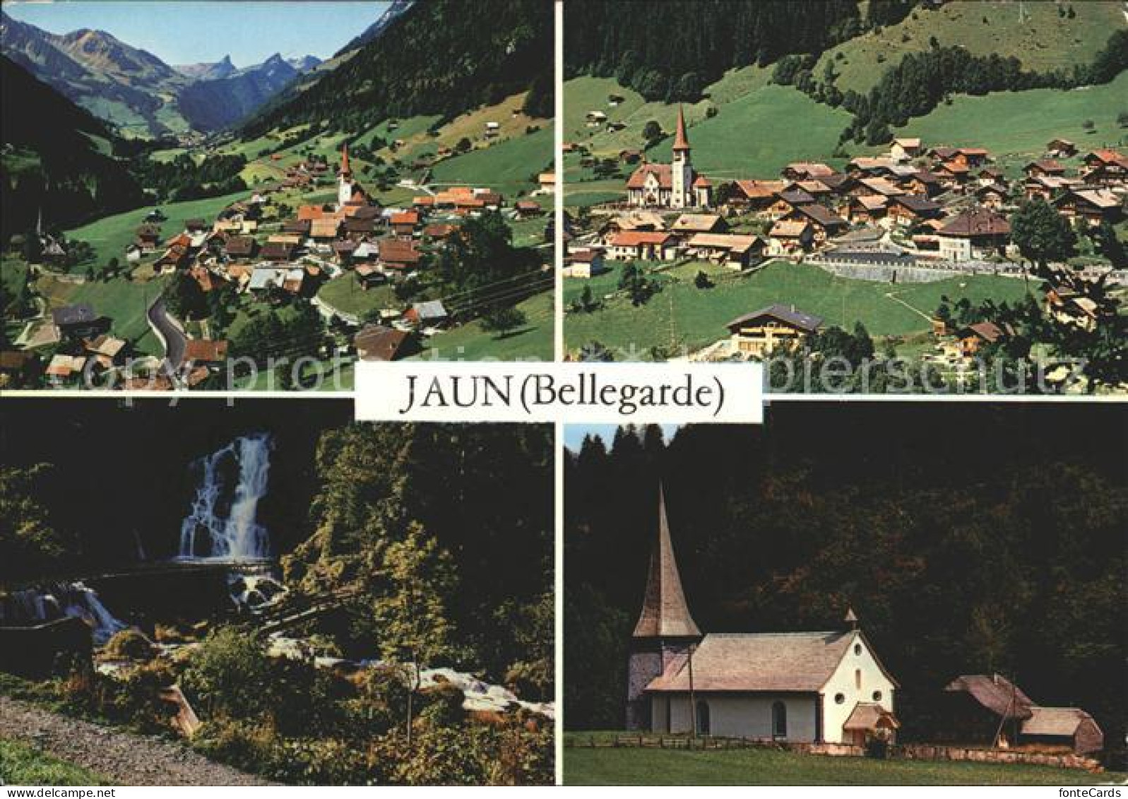 11994404 Bellegarde Jaun Kirche Wasserfall Ortsansichten Bellegarde Jaun - Sonstige & Ohne Zuordnung