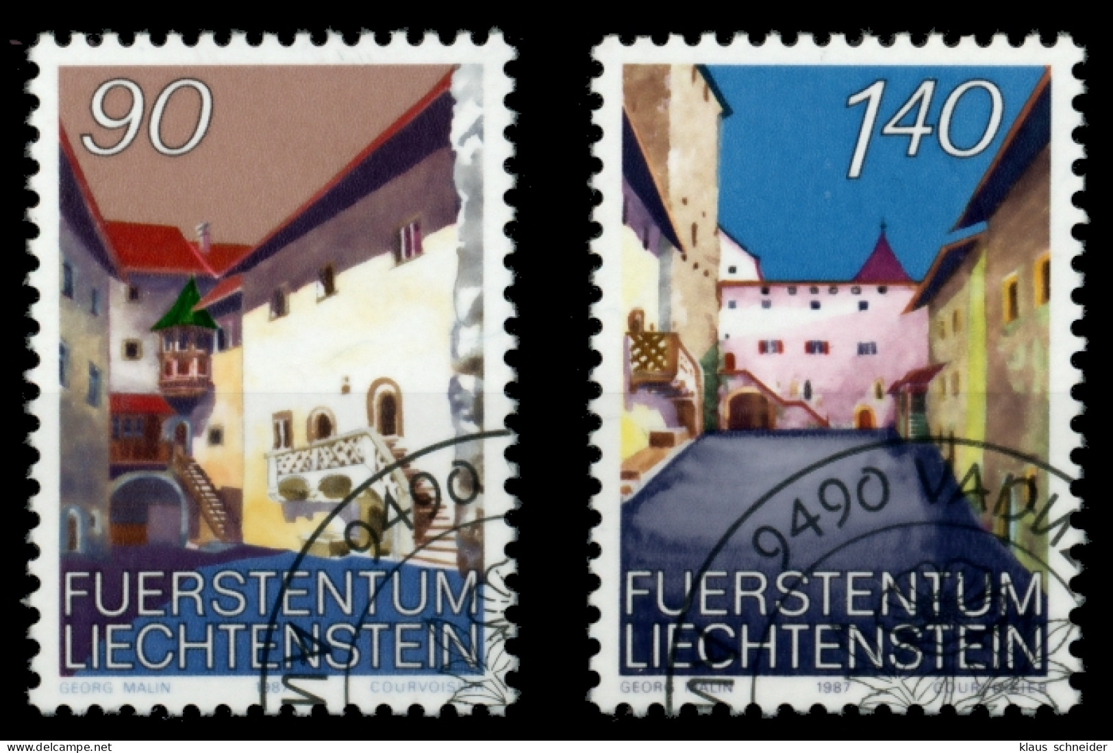 LIECHTENSTEIN 1987 Nr 919-920 Gestempelt SB4A01A - Used Stamps