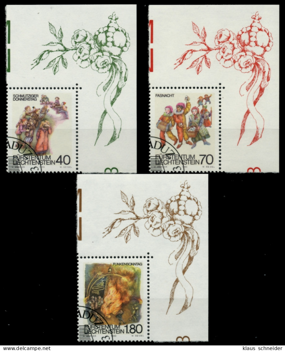 LIECHTENSTEIN 1983 Nr 818-820 Gestempelt ECKE-ORE SB4A392 - Used Stamps