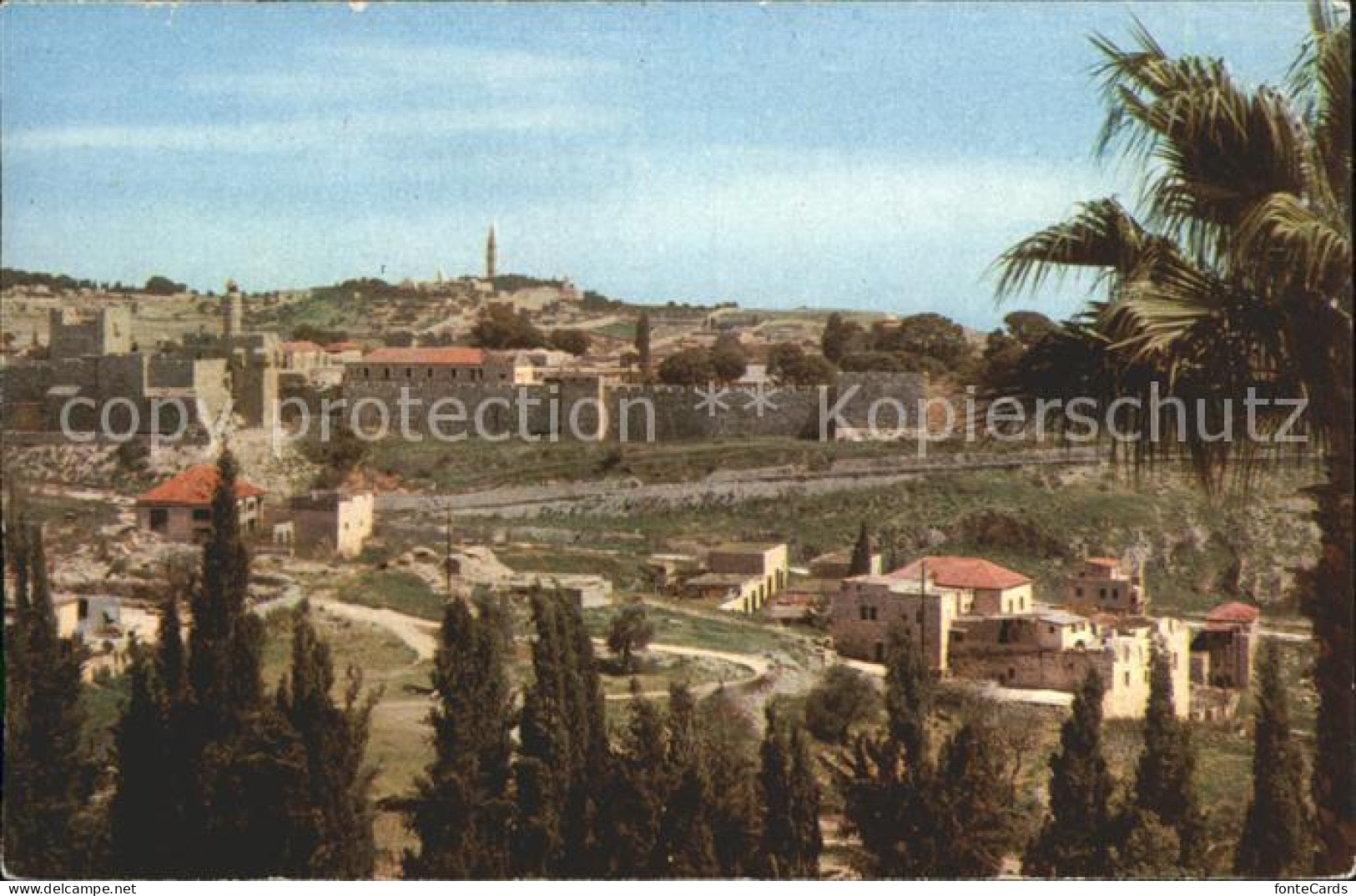 11992207 Jerusalem Yerushalayim View Towards Mt Of Oliver With Ancient Wall And  - Israel