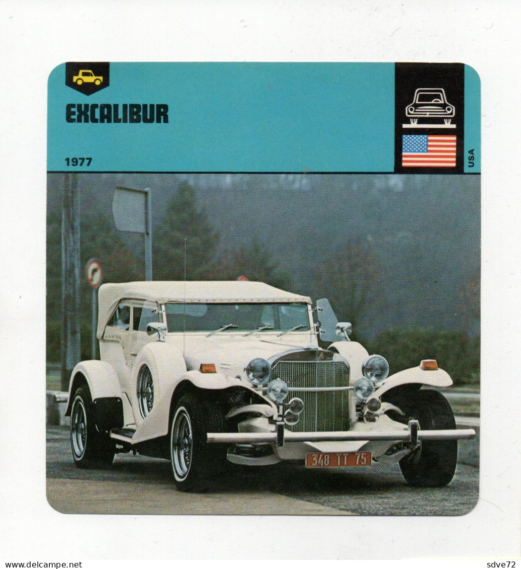 FICHE AUTOMOBILE - EXCALIBUR - Auto's