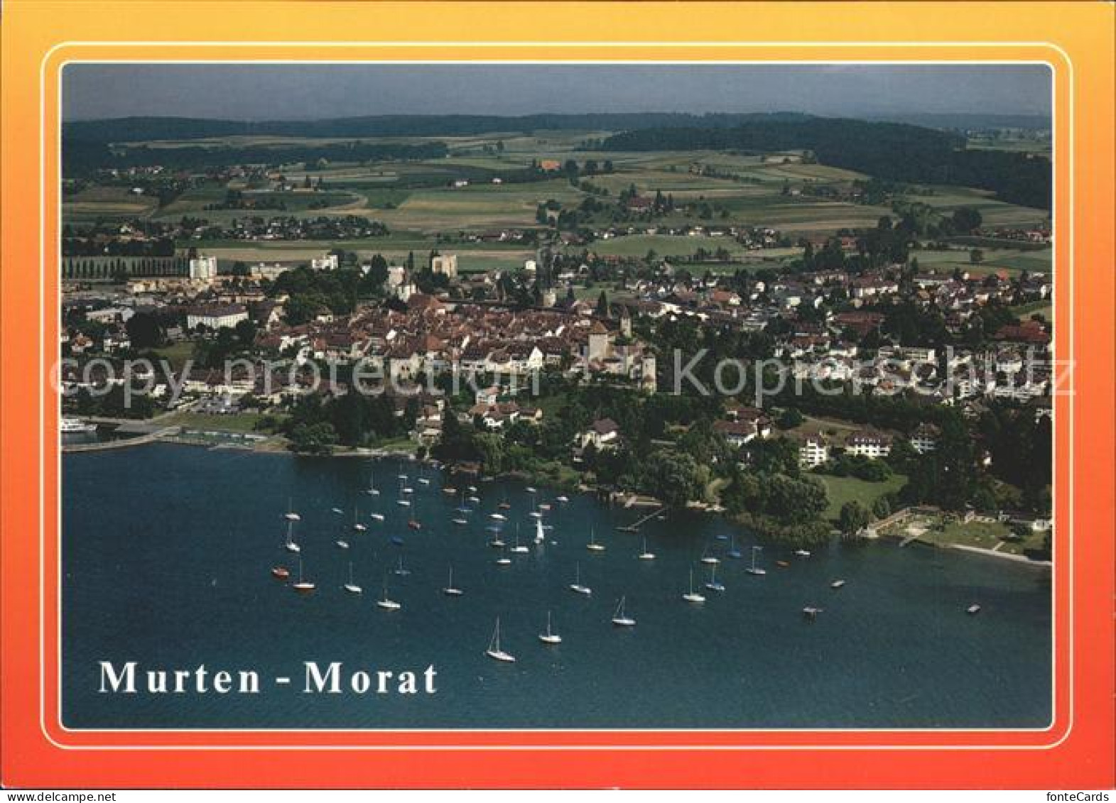 11990503 Murten Morat Fliegeraufnahme Hafen  Murten - Sonstige & Ohne Zuordnung