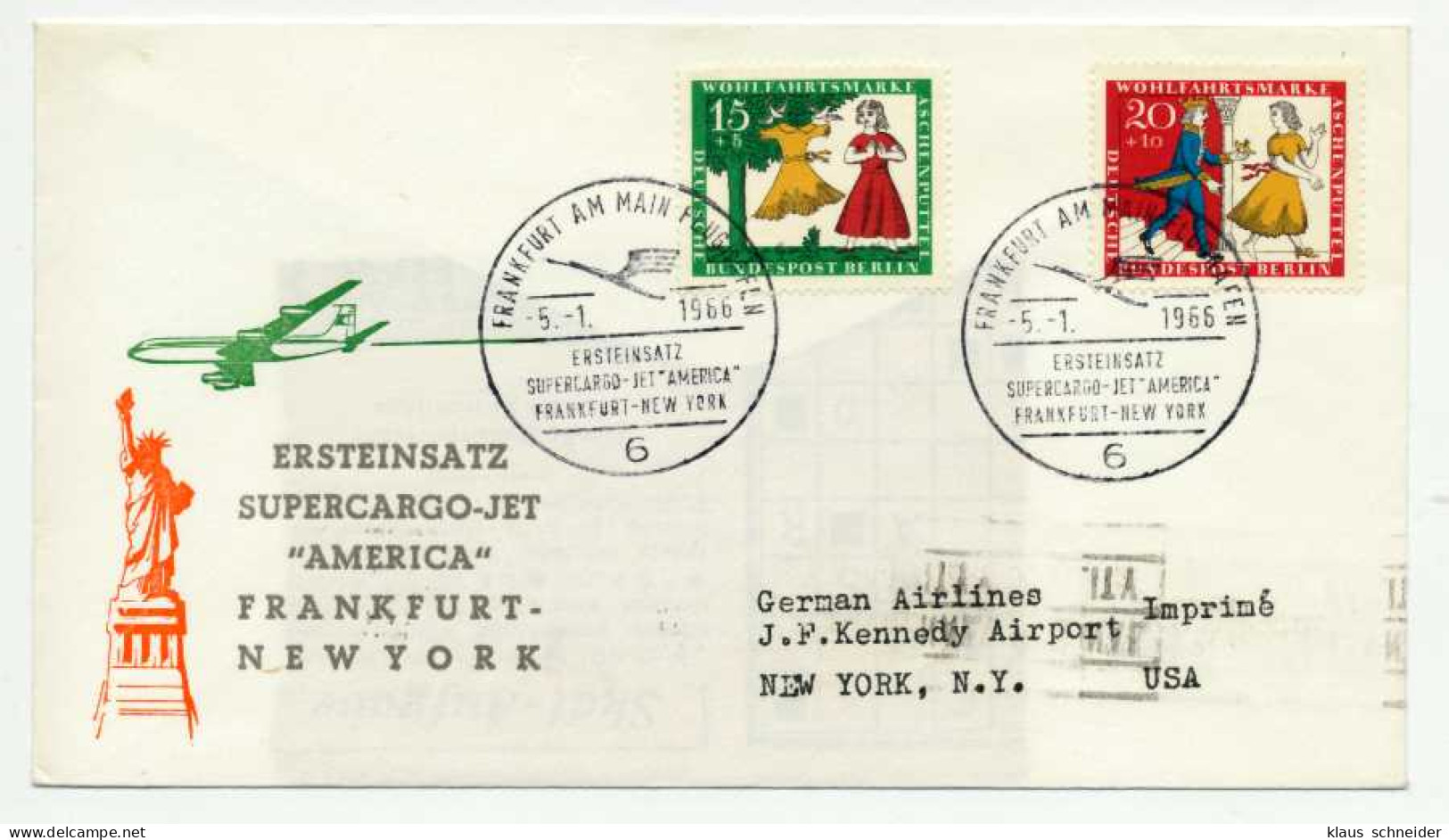 BERLIN 1966 Nr 267 Und 268 SUPERCARGO 360 BRIEF MIF X73EED6 - Lettres & Documents