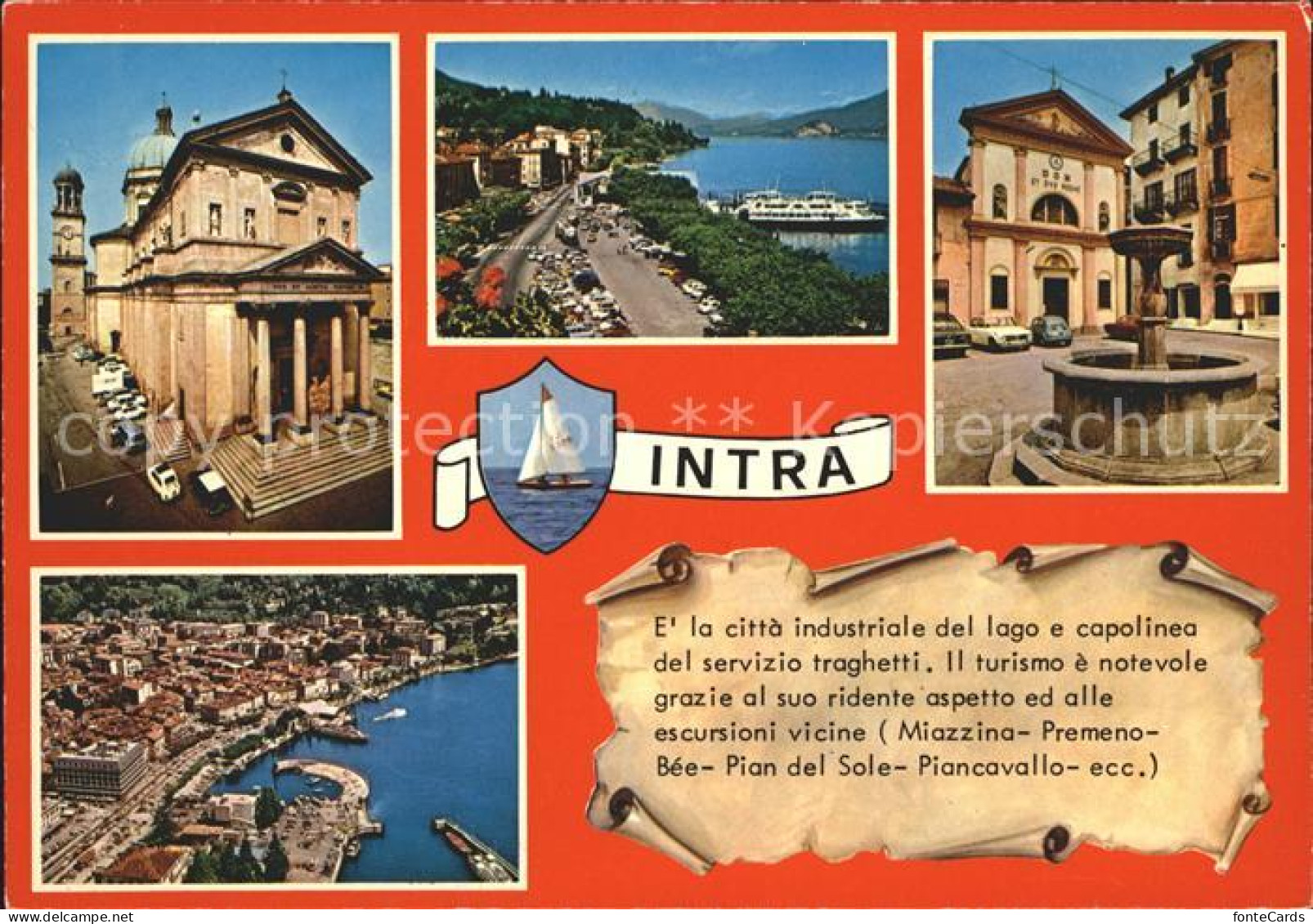 11987840 Intra TI Fliegeraufnahme Hafen Brunnen Kirche Lugano - Other & Unclassified