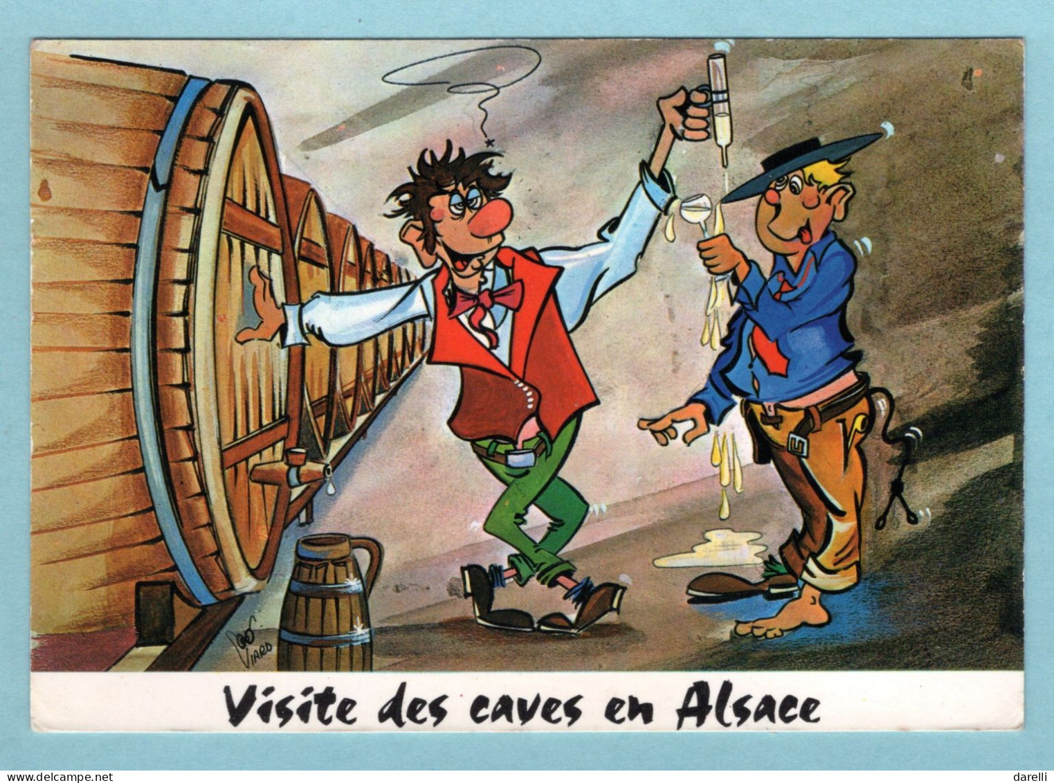 CP Humour - Visite Des Caves En Alsace - Humor