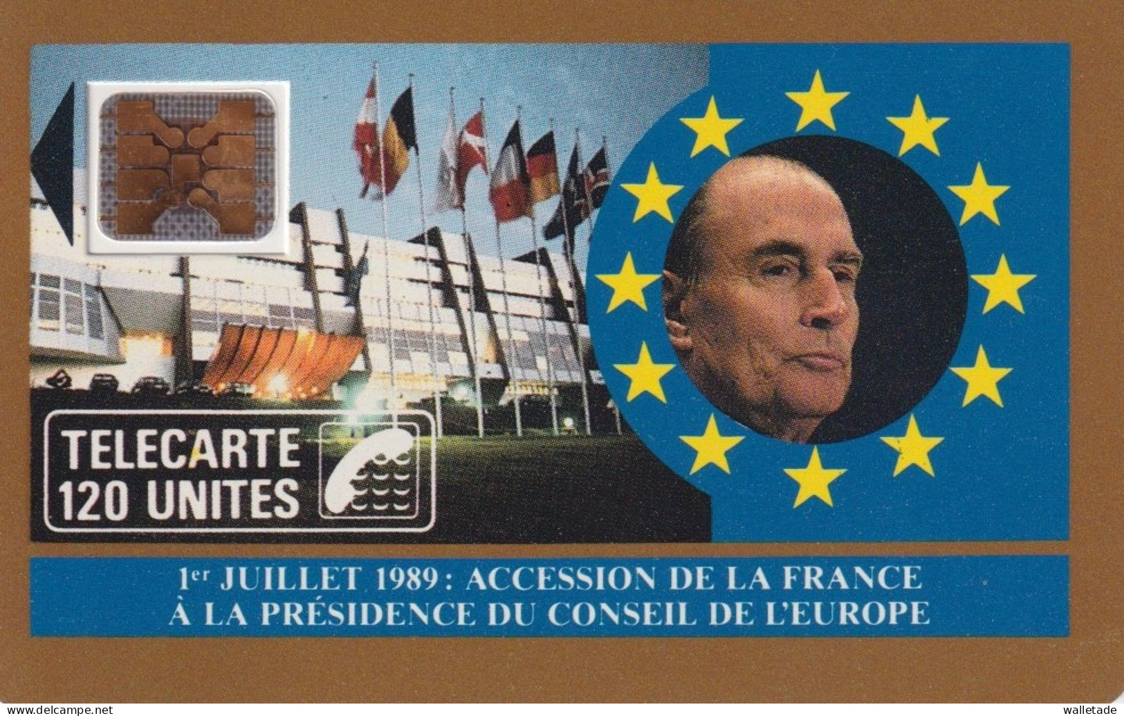 D-109 106501 Accession De La France á La Présidence Du Conseil De L'Europe Mitterand Mint RRR Carte Doree - Privat