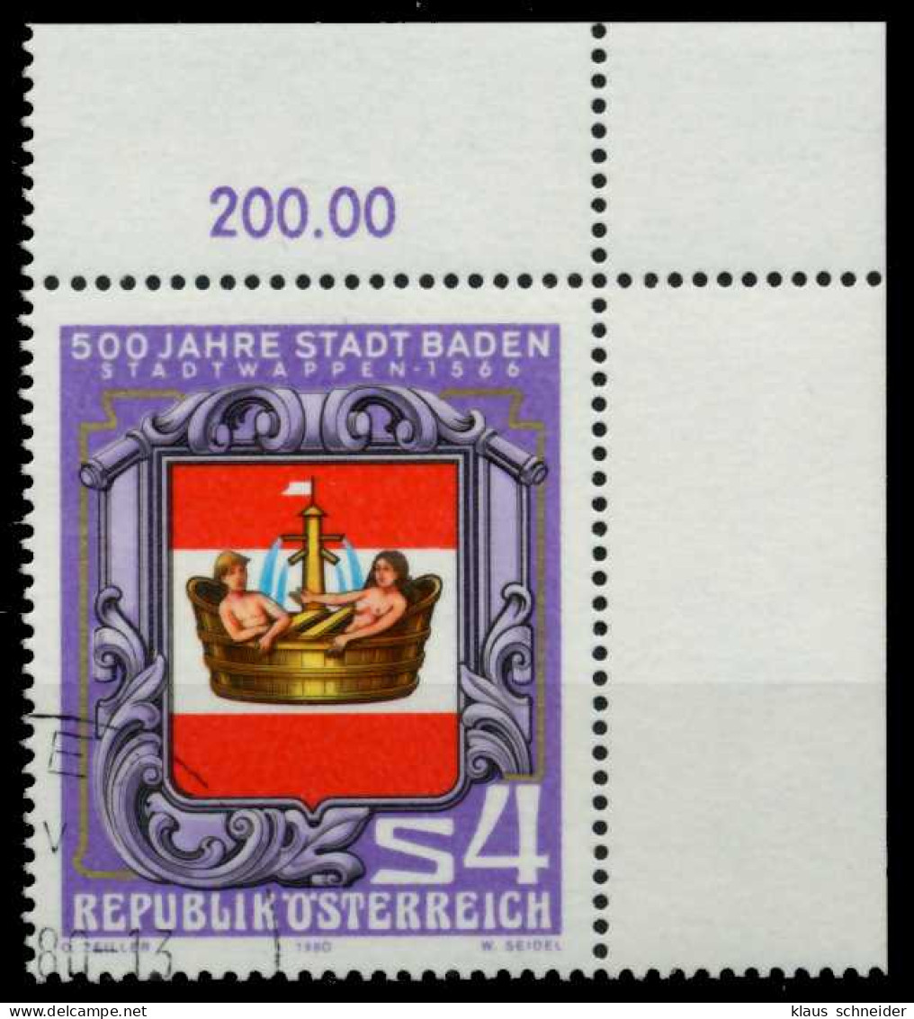 ÖSTERREICH 1980 Nr 1631 Gestempelt ECKE-ORE X7EF7D2 - Gebraucht